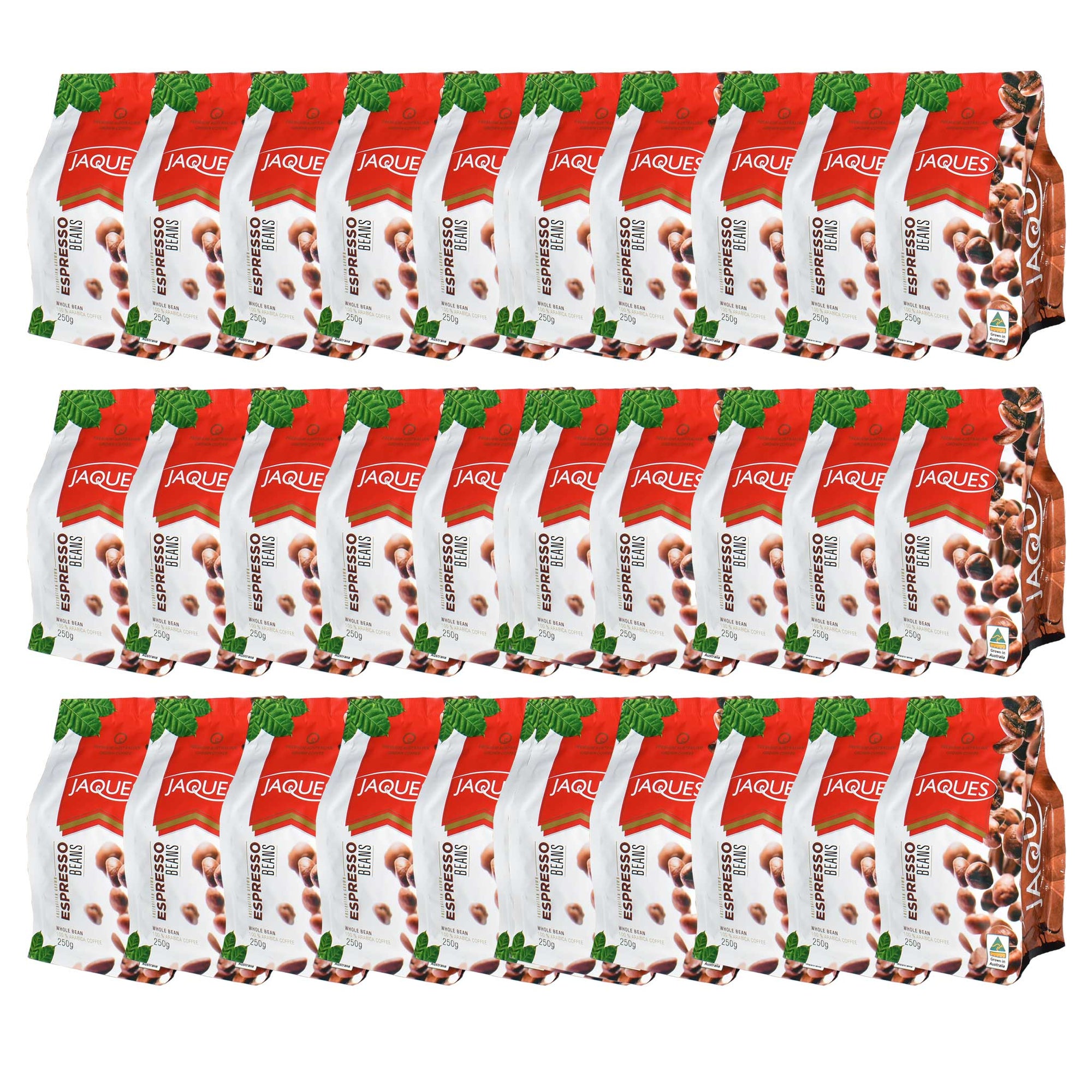 Jaques Espresso Roast - Whole Beans 250g Carton of 30