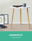 Artiss Round Side Table - White