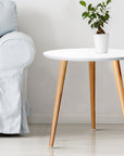 Artiss Round Side Table - White