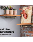 Artiss Wall Shelves Rustic Bookshelf Retro Display Shelves Industrial DIY Pipe Shelf Floating Brackets