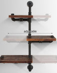 Artiss Display Shelves Bookshelf Pipe Shelf Rustic Industrial Floating Wall Shelves DIY Brackets