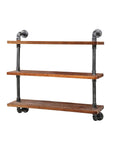 Artiss Display Wall Shelves Industrial DIY Pipe Shelf Brackets Rustic Bookshelf