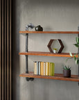 Artiss Display Wall Shelves Industrial DIY Pipe Shelf Brackets Rustic Bookshelf