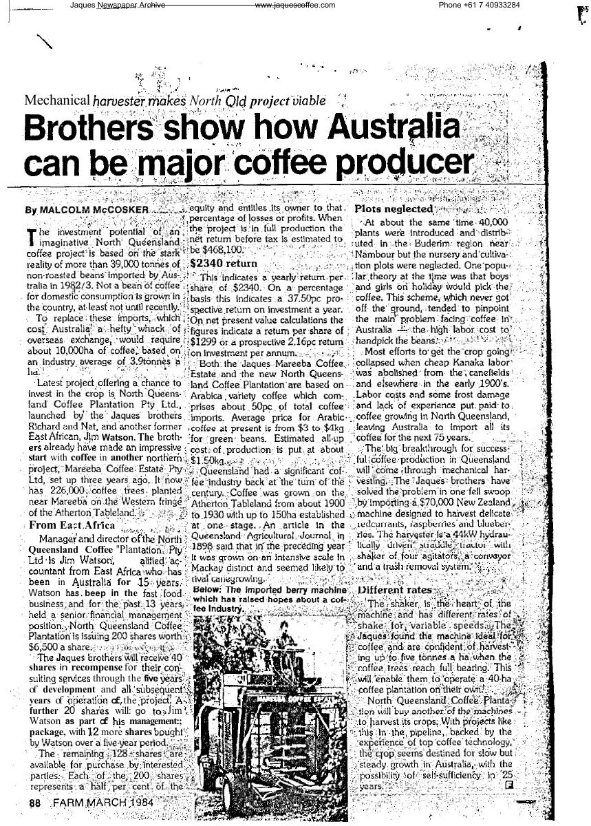 Brothers show how Australia can be major coffee producer