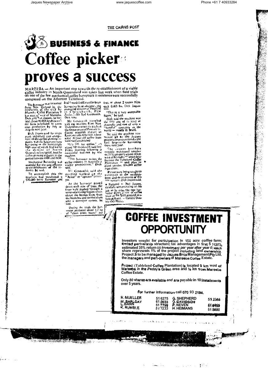 Coffee picker proves a success