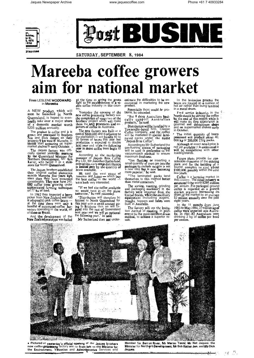 Mareeba coffee growers aim for national market