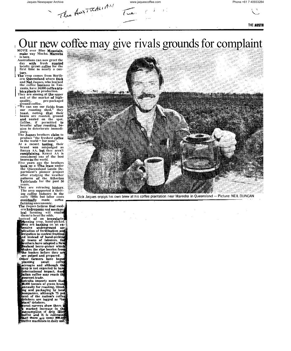 Our new coffee may give rivals grounds for complaint