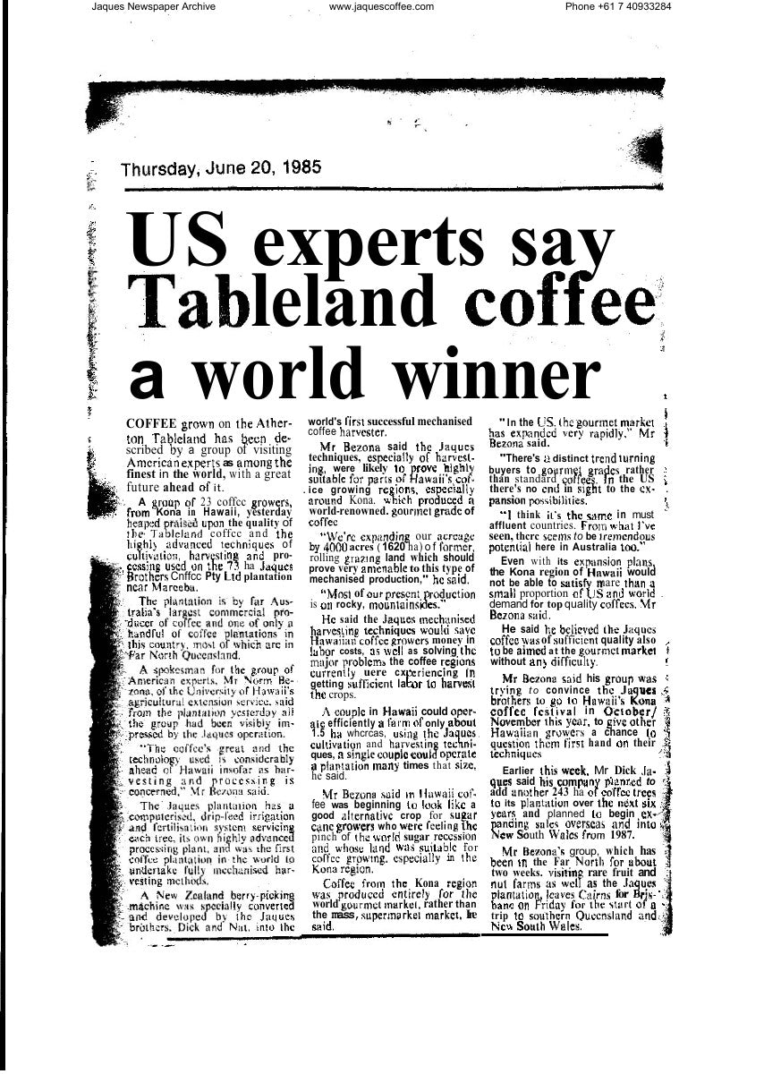US experts say Tableland coffee a world winner