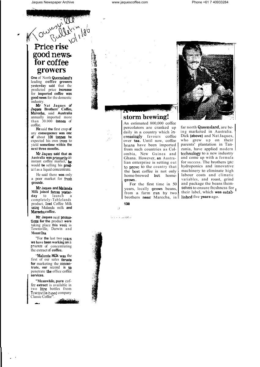 Price rise good news for coffee growers - A coffee storm brewing