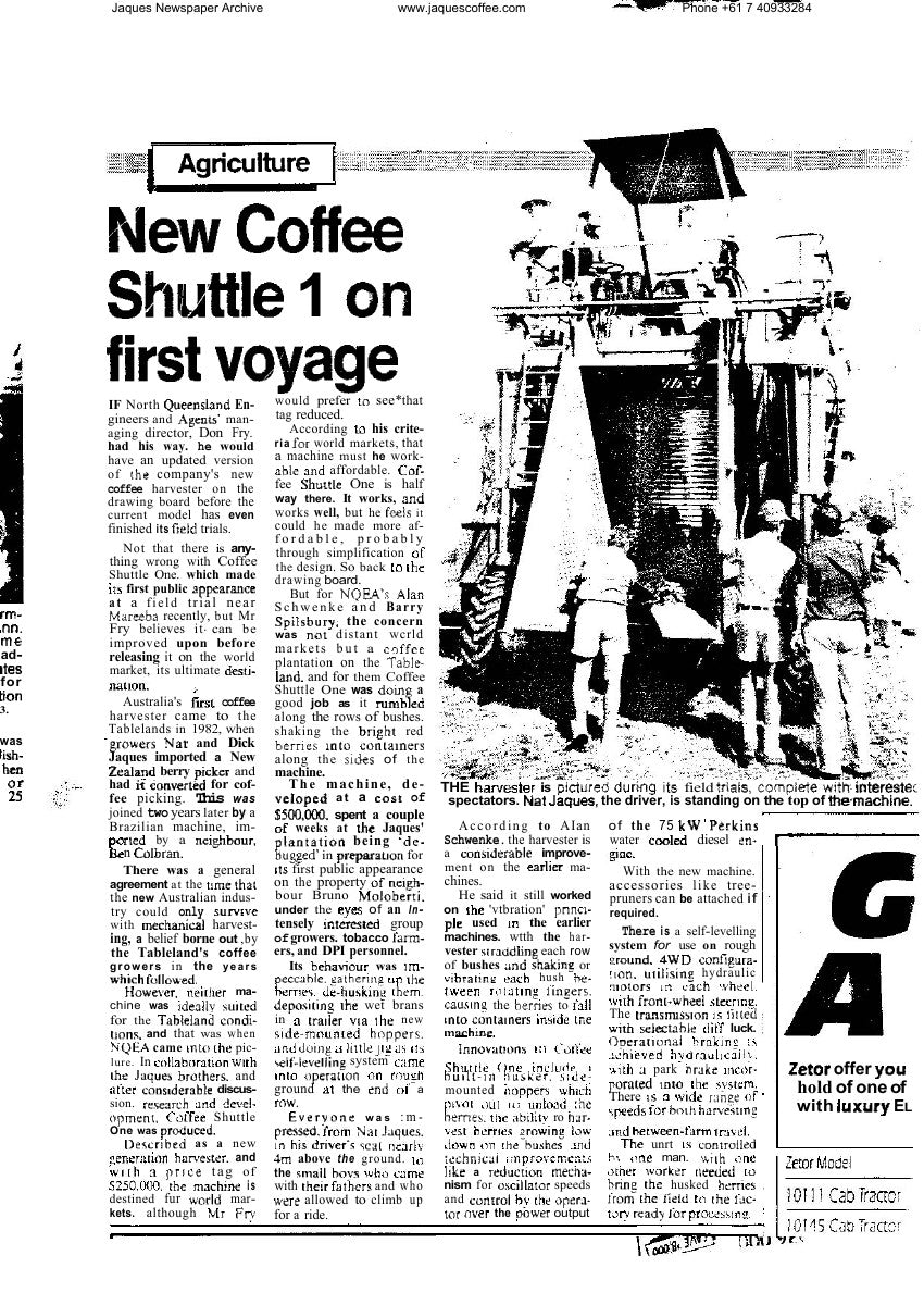 New Coffee Shuttle 1 on first voyage