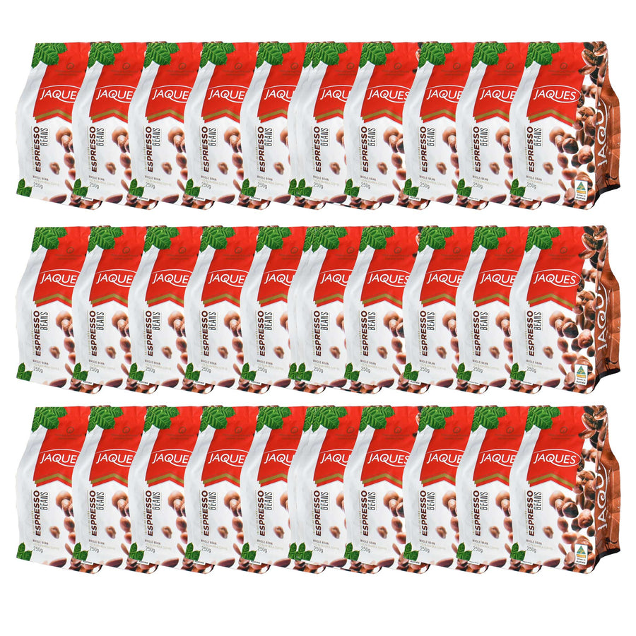 Jaques Espresso Roast - Whole Beans 250g Carton of 30