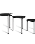 Artiss Set Of 3 Glass Coffee Tables - Black