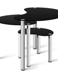 Artiss Set Of 3 Glass Coffee Tables - Black