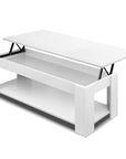 Artiss Lift Up Top Mechanical Coffee Table - White