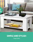 Artiss Lift Up Top Mechanical Coffee Table - White