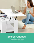 Artiss Lift Up Top Mechanical Coffee Table - White